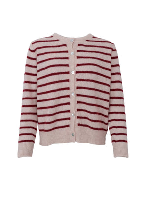 BCDELL striped knit cardigan - Wine