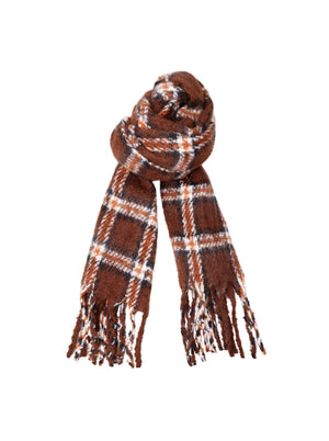 BCPAULINE checkered winter scarf - Mocca