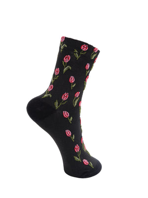 BCDUA flower sock - Black