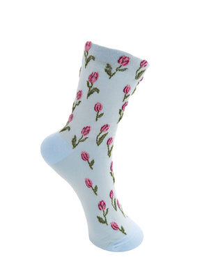 BCDUA flower sock - Lt. Blue