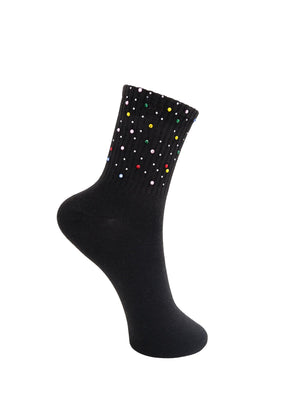 BCLIVIA rhinestone sock - Black