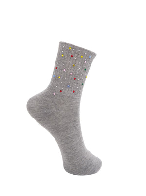 BCLIVIA rhinestone sock - Gray Melange