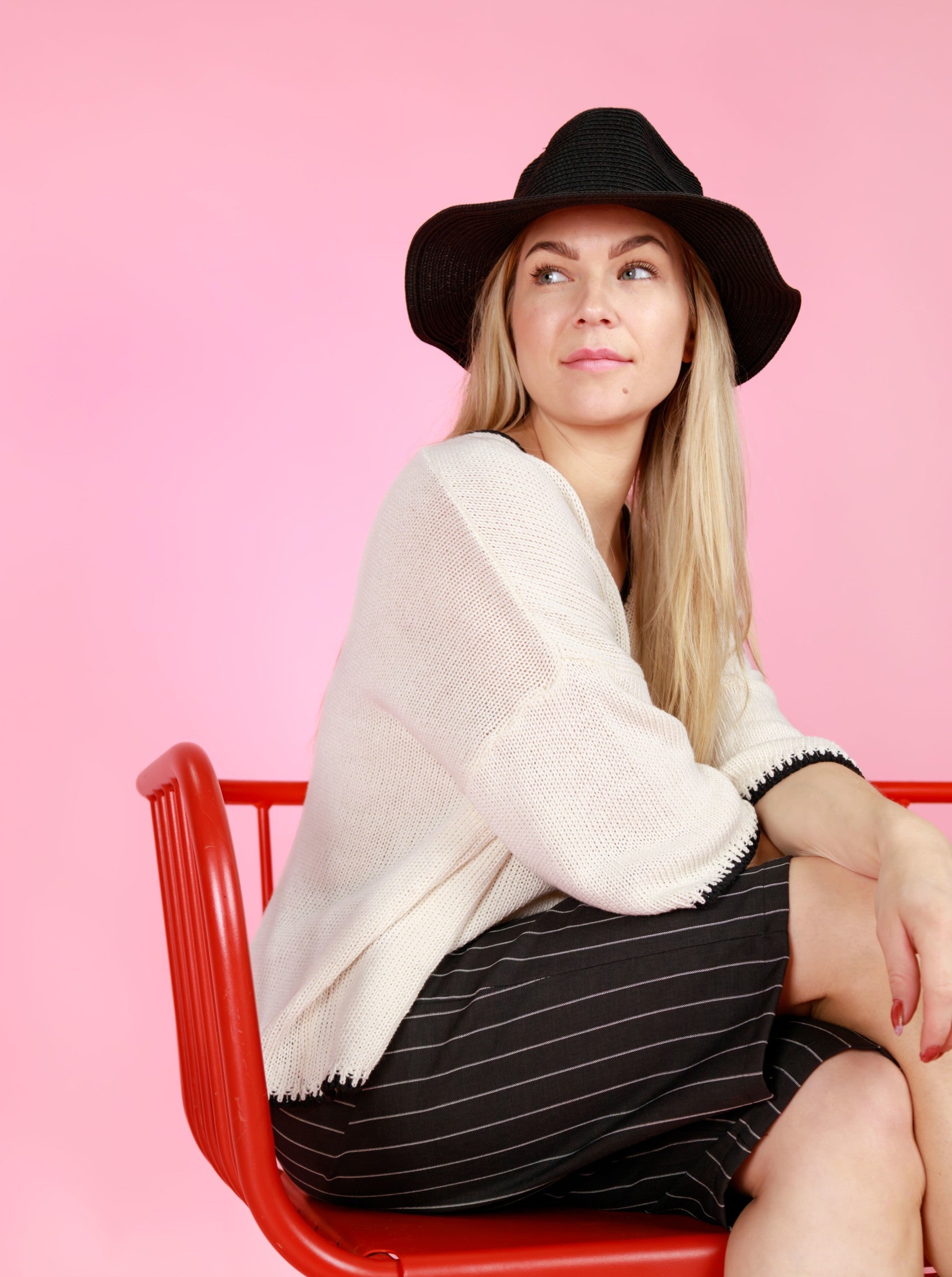 BCCOLLIE strawhat - Black - Black Colour