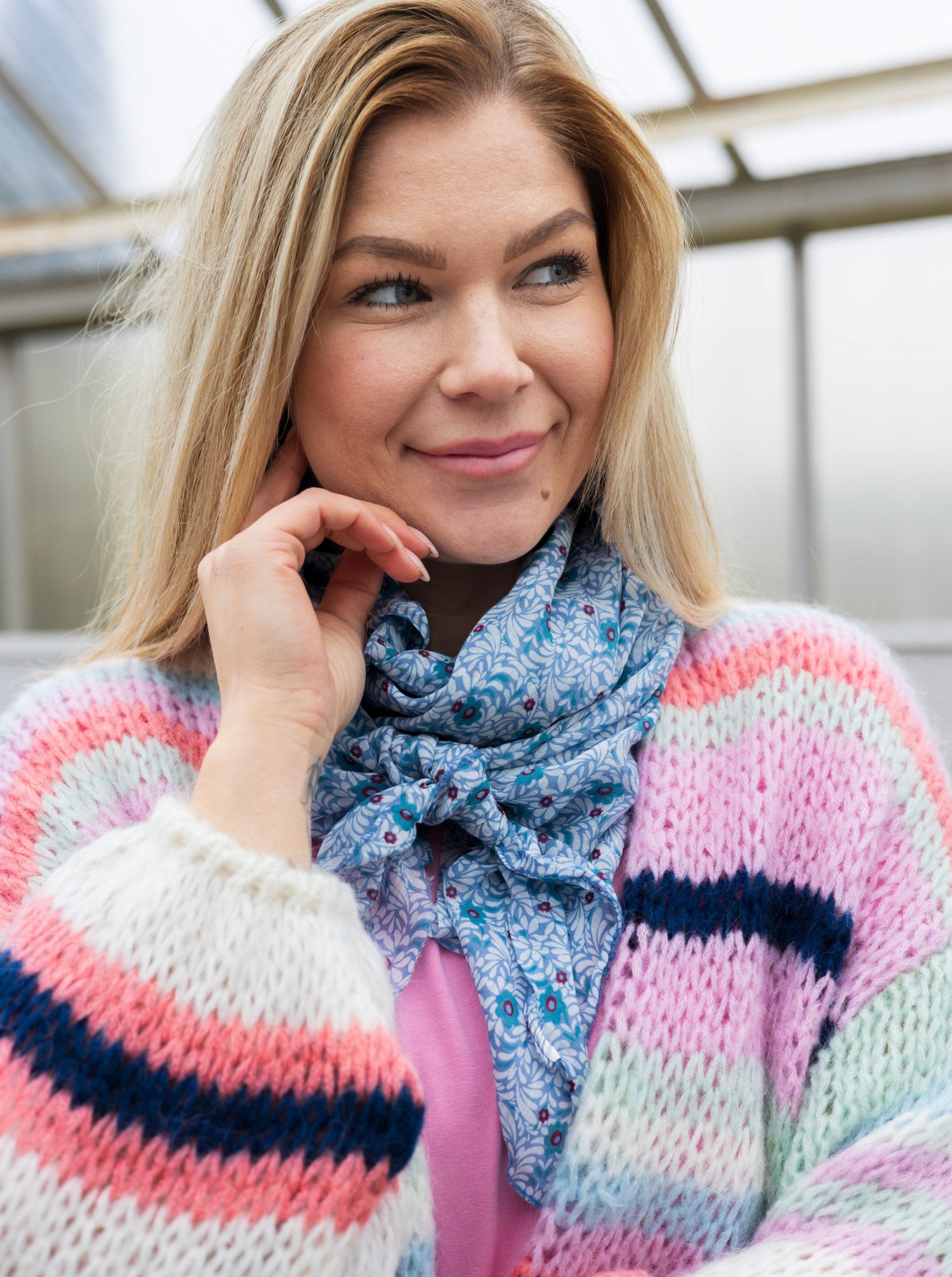 BCDAGMAR long scarf - Blue - Black Colour