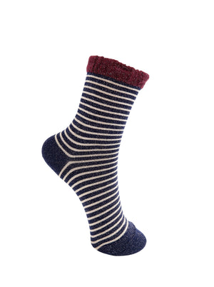 BCFLASH stripe sock - Navy - Black Colour