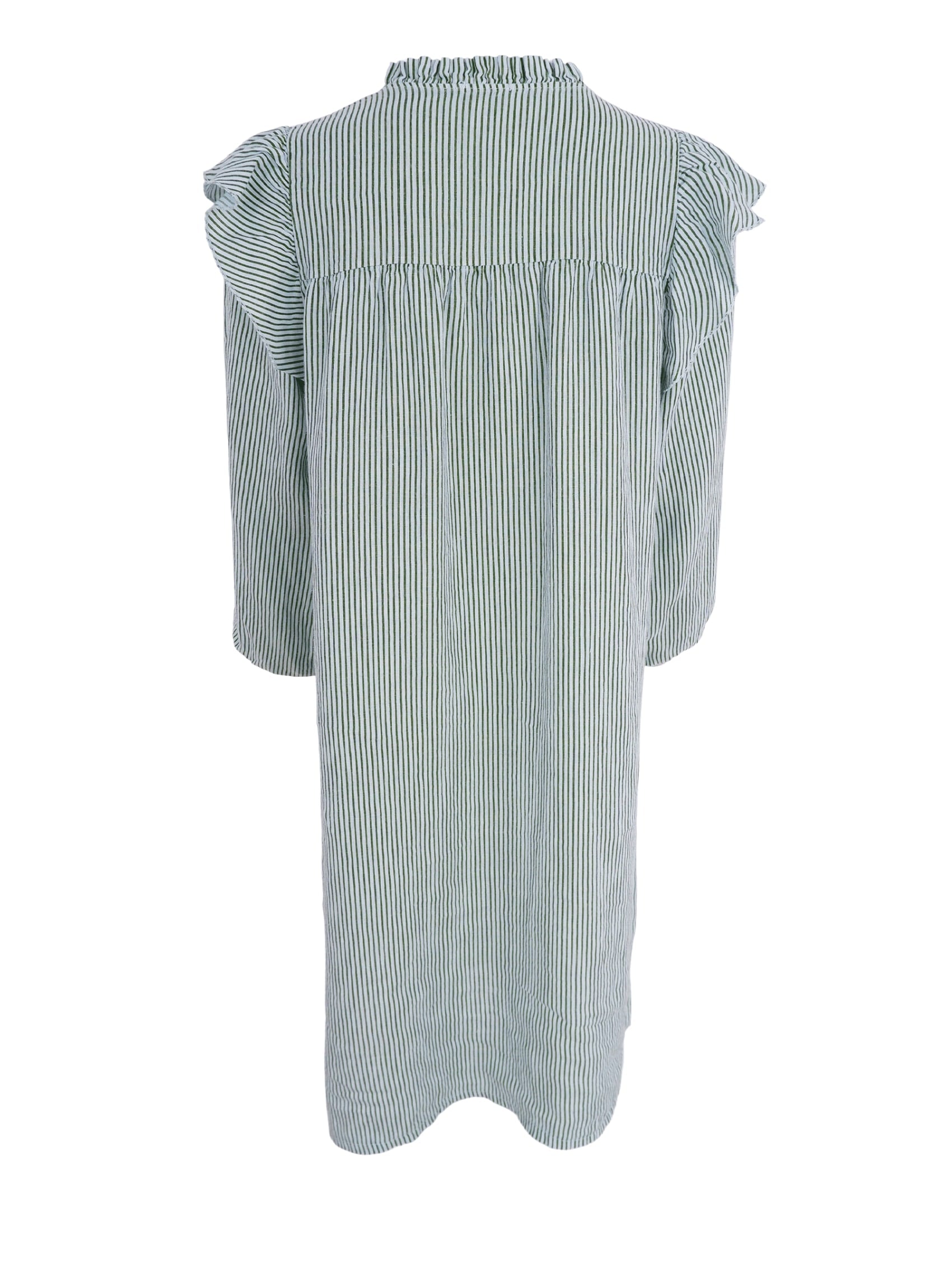 BCMELINA frill dress - Safari Green - Black Colour