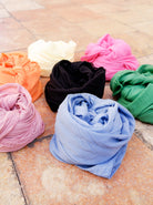 BCKELSEY small plain scarf - Lt. Yellow - Black Colour