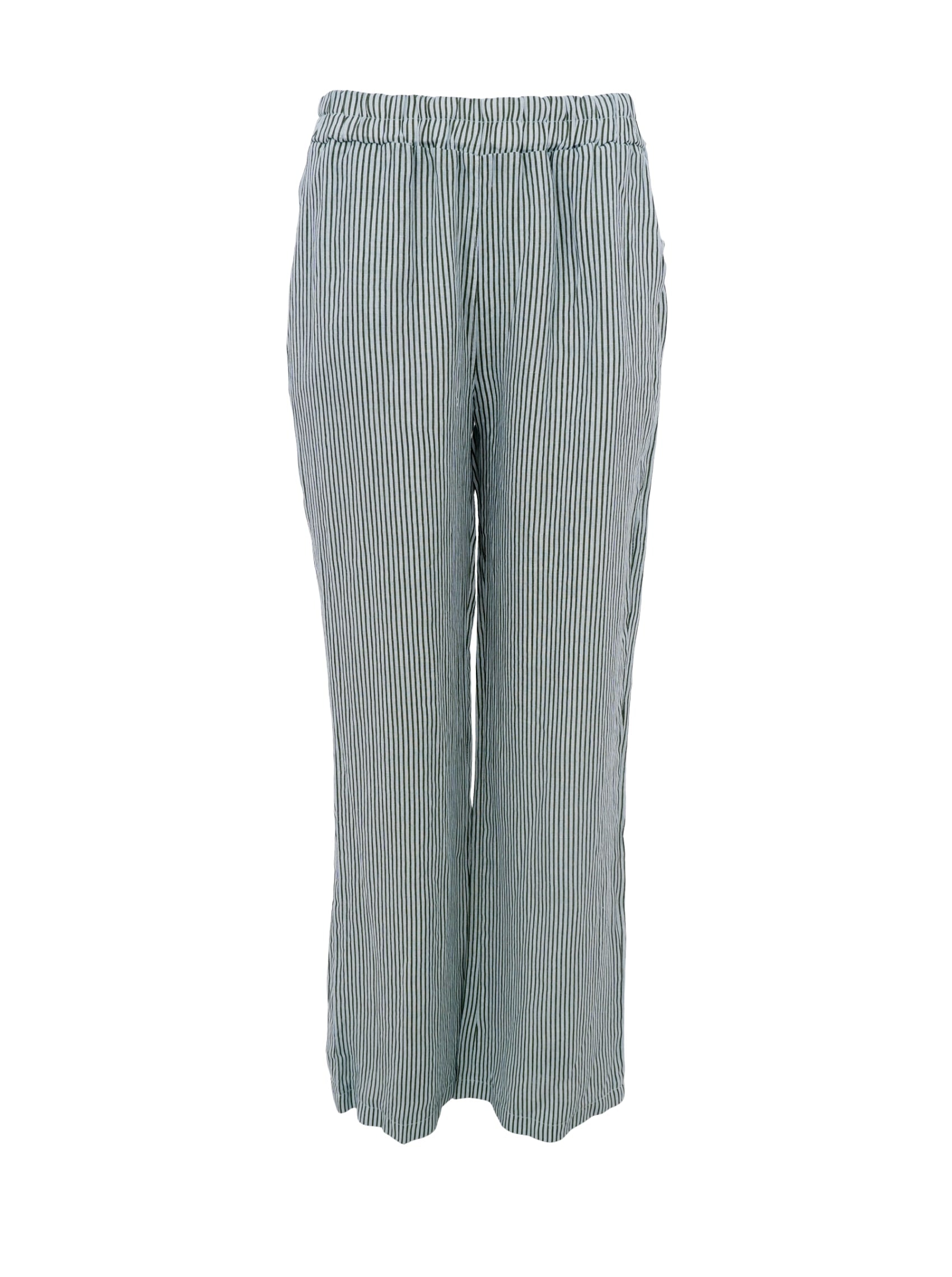 BCMELINA wide linen pant - Safari Green - Black Colour