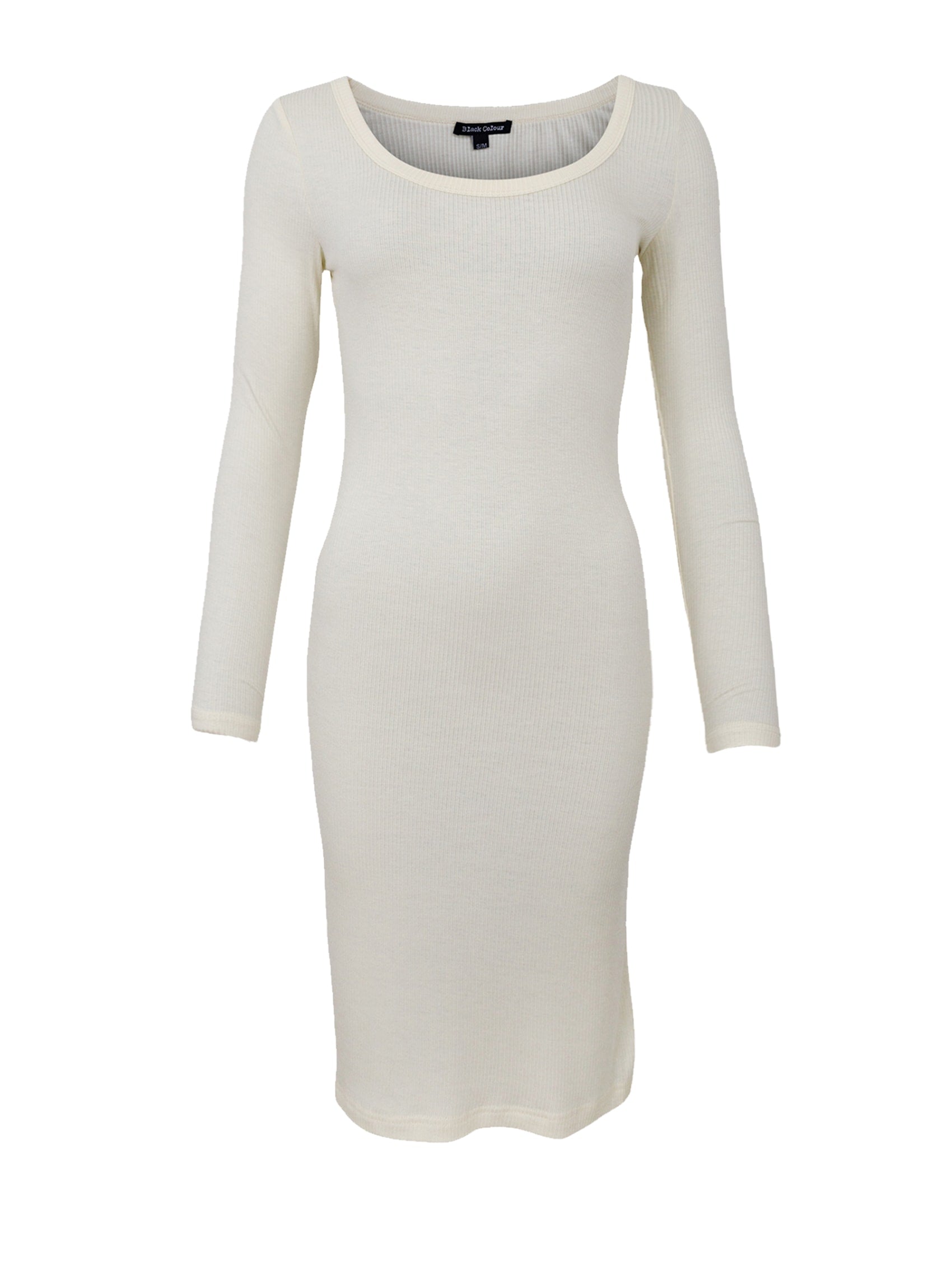 BCTEA ls slip dress - Off White - Black Colour