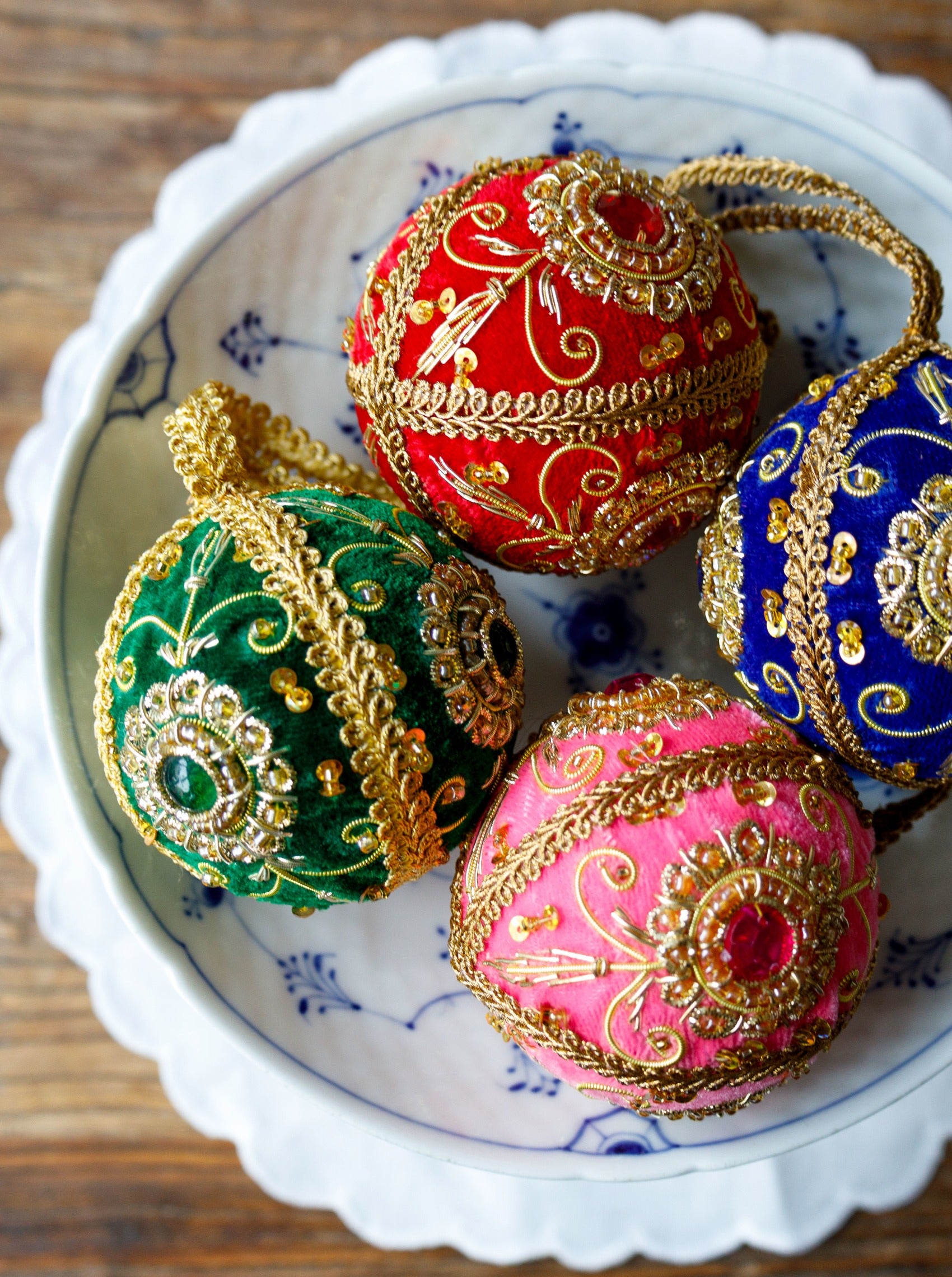 BCVELVET ball christmas ornament - Blue - Black Colour