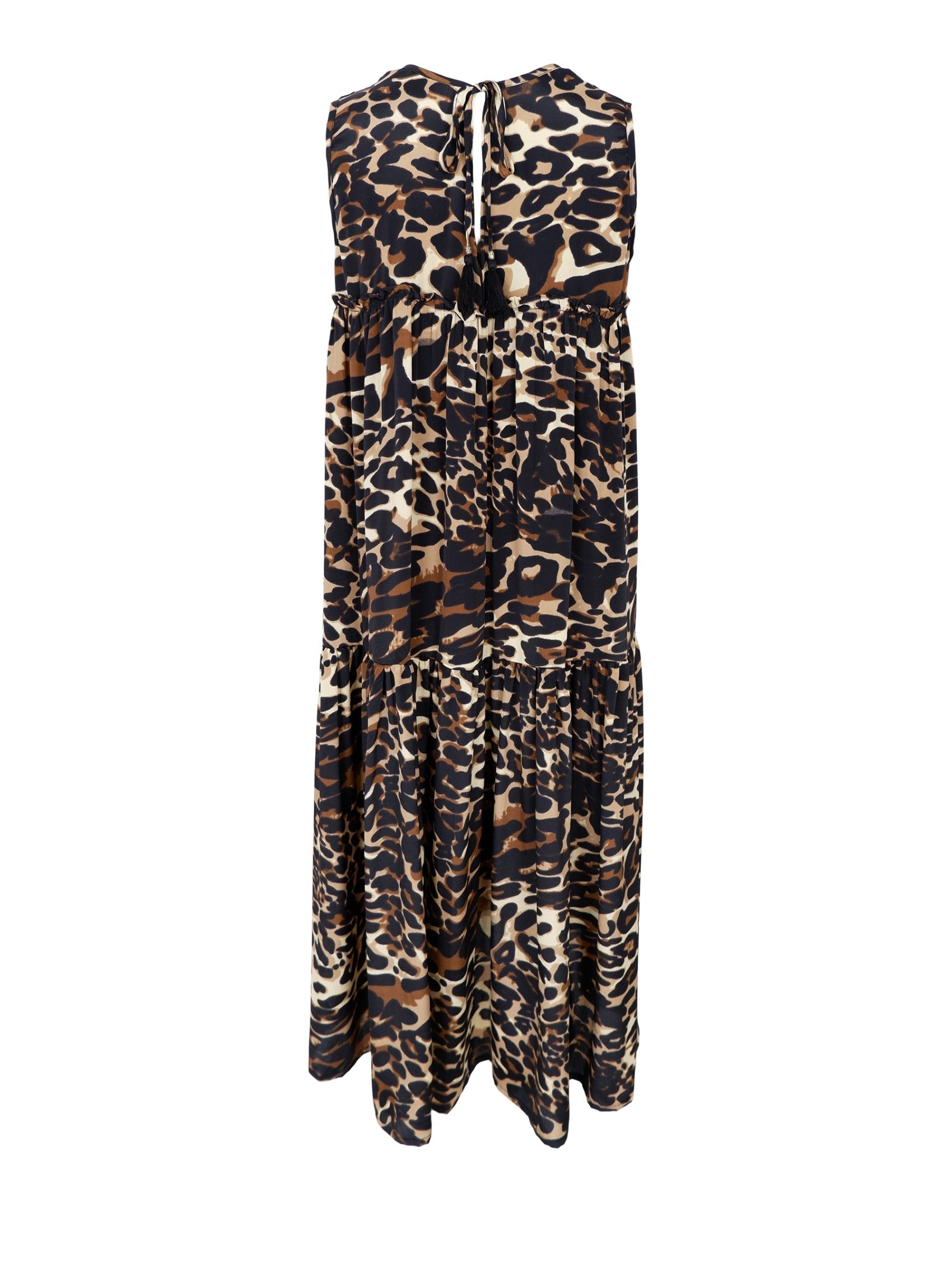 BCLUNA Boho midi dress - Leopard - Black Colour