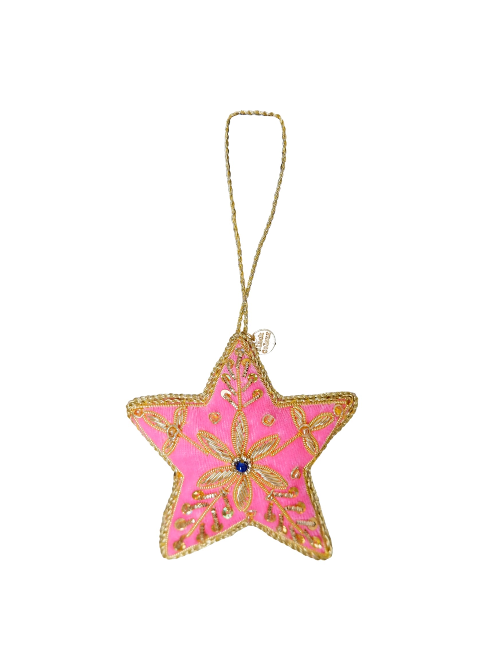 BCVELVET star christmas ornament - Pink - Black Colour