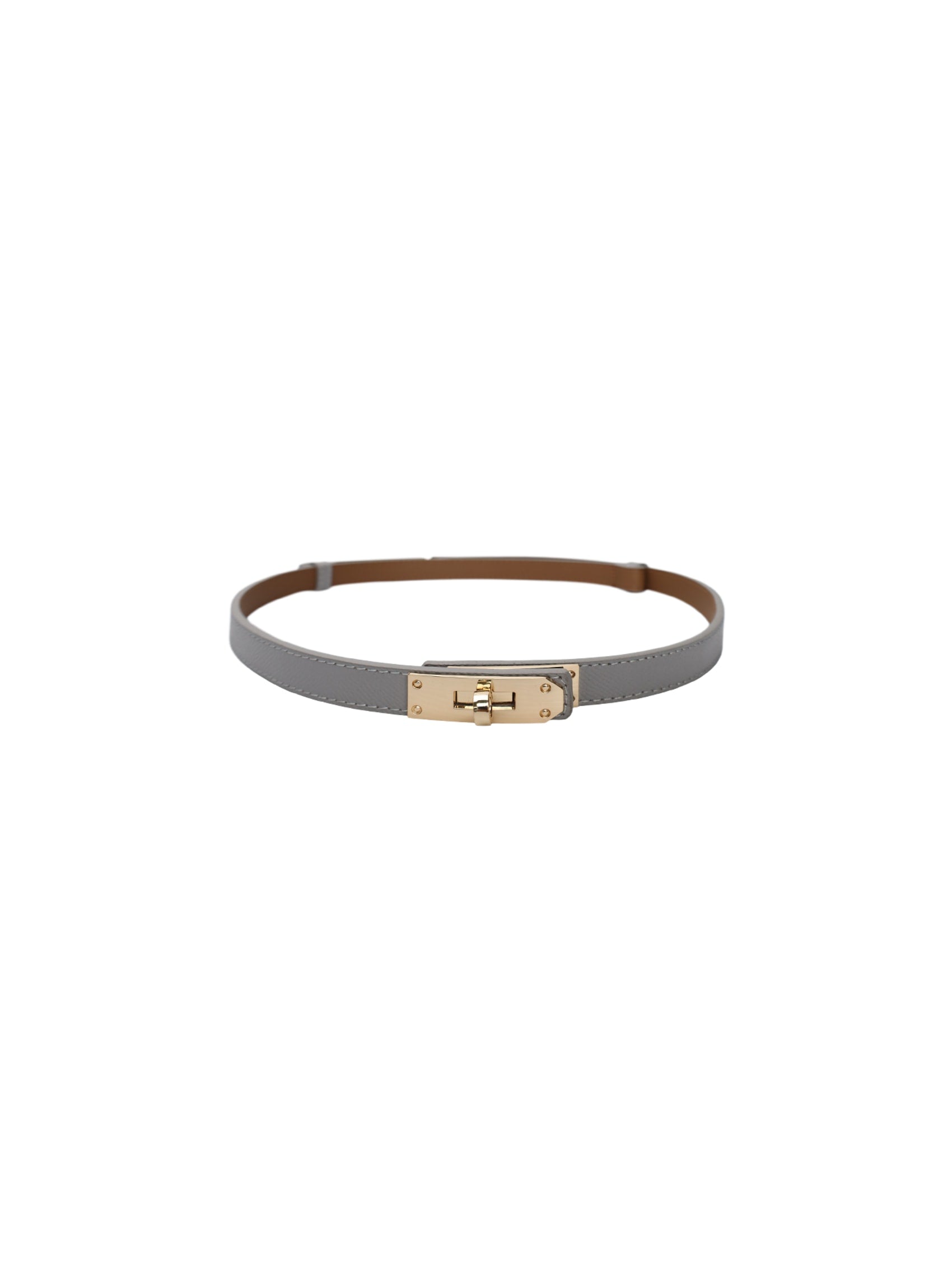 BCSHARON  gold buckle belt - Lt. Grey - Black Colour