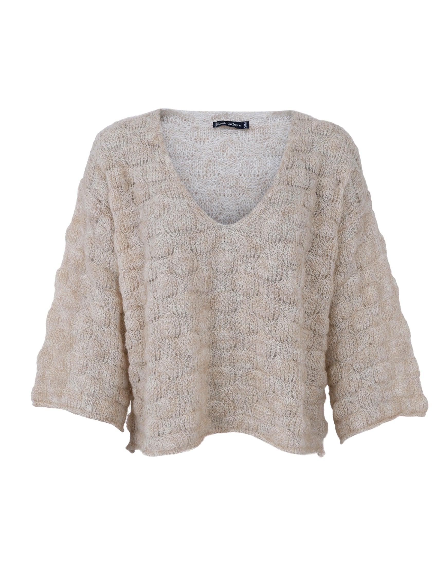 BCHARRIS v-neck jumper - Champagne - Black Colour