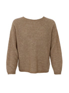 BCDELL LS knit jumper - Latte - Black Colour