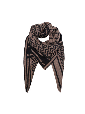 BCBEX triangle scarf - Black/Taupe - Black Colour