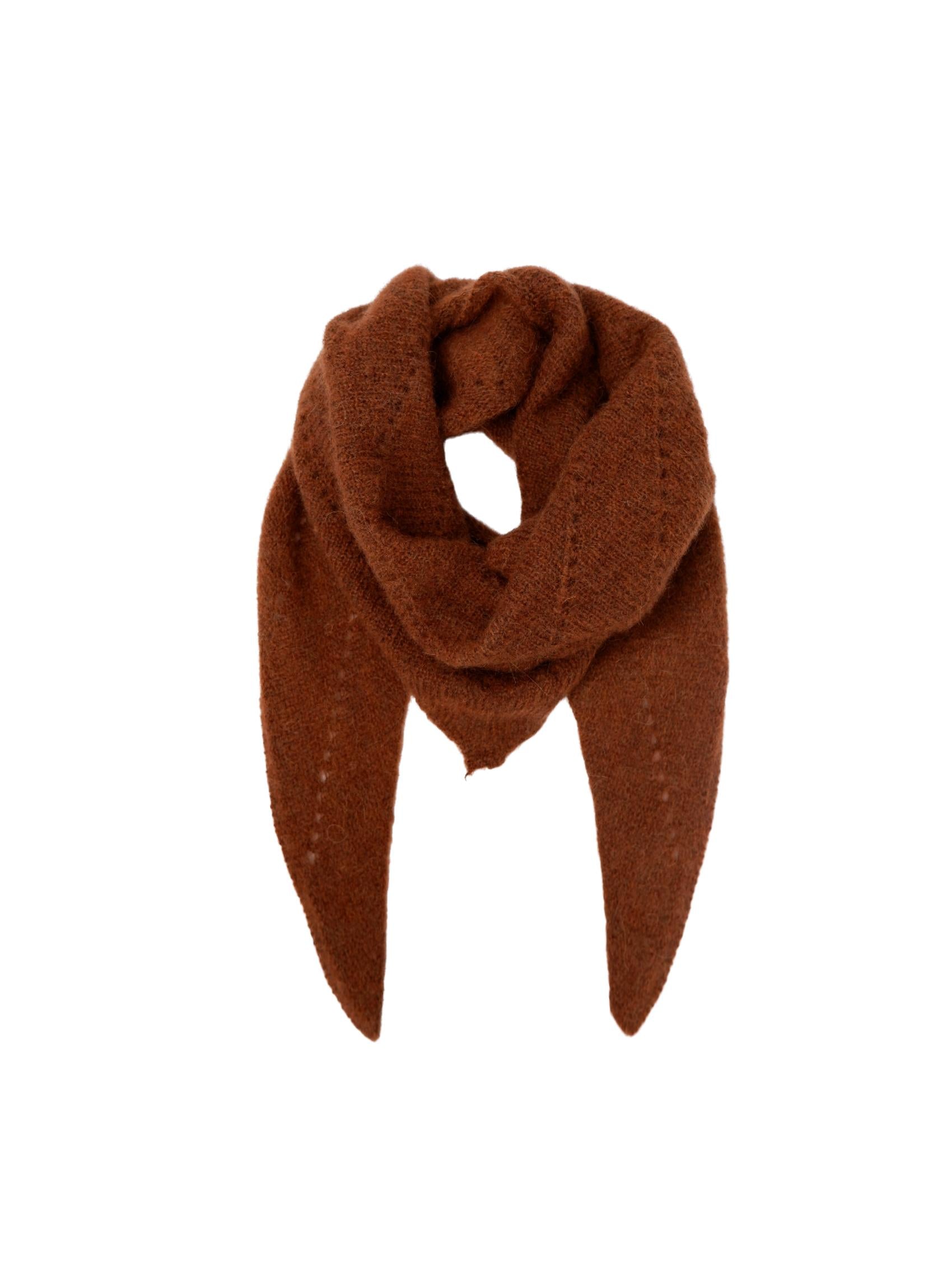 BCDELL knitted mini scarf - Camel – Black Colour