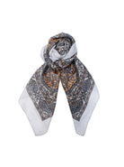 BCKIRSTINE silk scarf - Grey - Black Colour