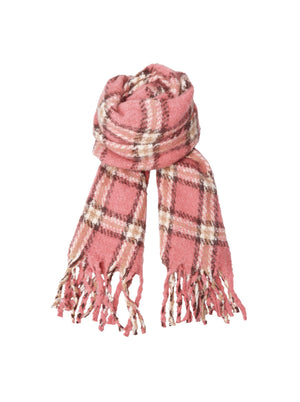 BCPAULINE checkered winter scarf - Winter Rose