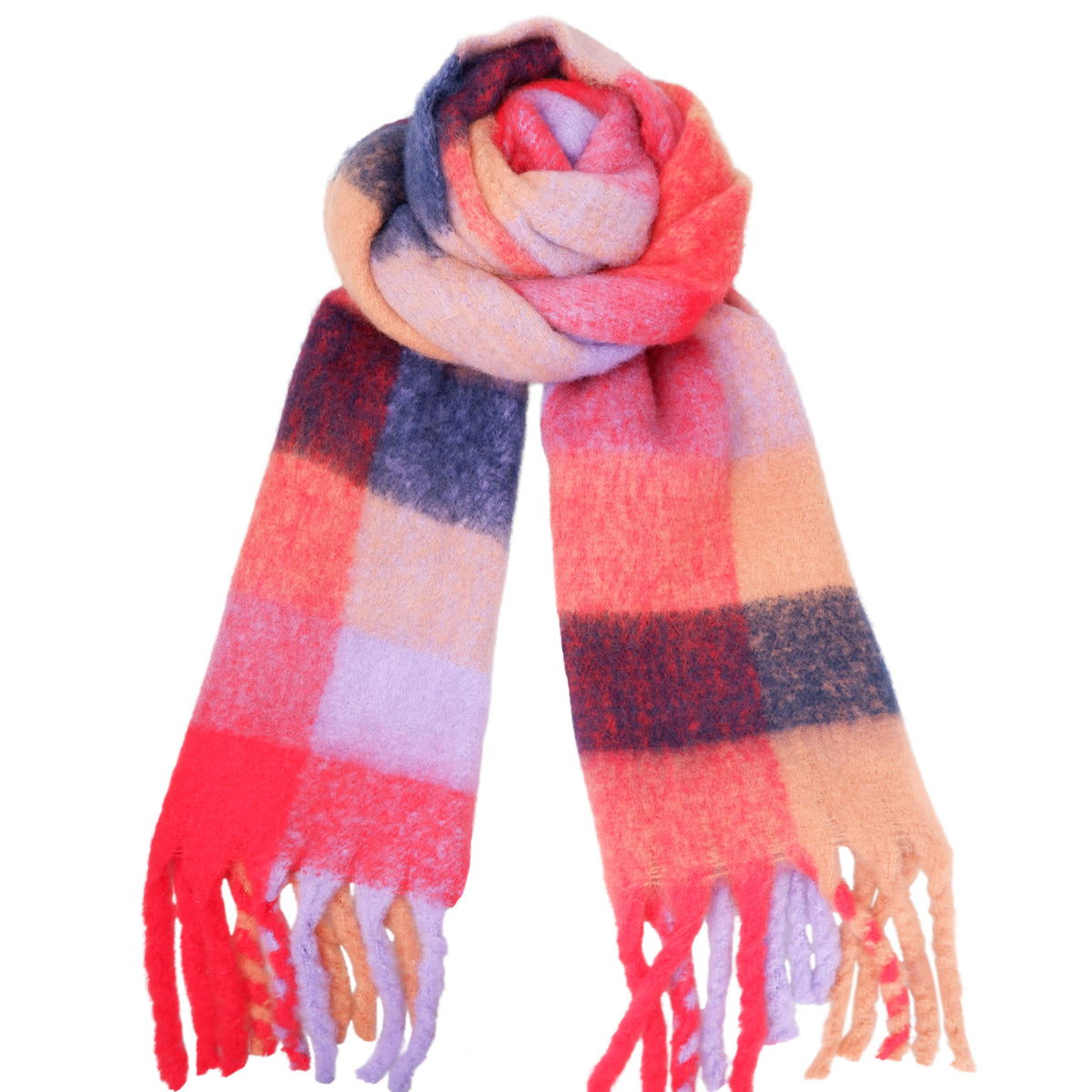 BCJULES soft winter scarf - Red Mix – Black Colour