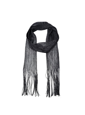 BCSHINE slim fringe scarf - Black