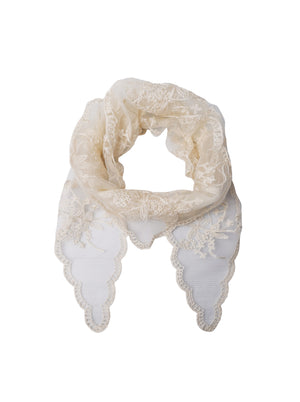 BCMIRIANA triangle lace scarf - Off White