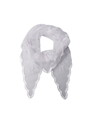 BCMIRIANA triangle lace scarf - White