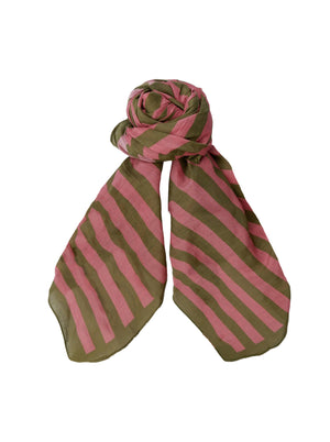 BCSHIRLEY striped mini scarf - Army Rose