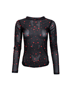 BCANNIE mesh blouse - Black Red Heart