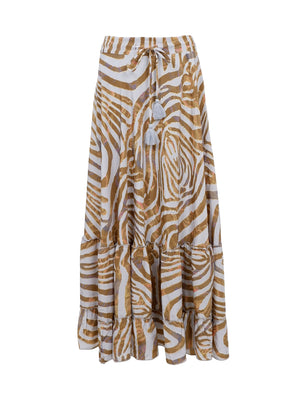 BCLUNA maxi frill skirt - Blue Zebra