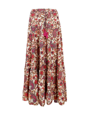 BCLUNA maxi frill skirt - Vivid Rouge