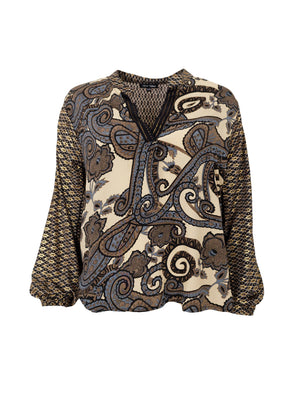 BCLUNA blouse - Grey Multi - Black Colour