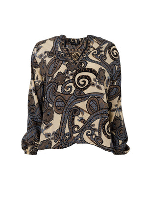 BCLUNA blouse - Grey Paisley - Black Colour