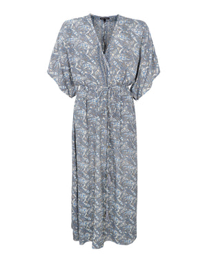 BCLUNA long V-neck dress - Glory Blue LIMITED