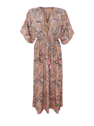 BCLUNA long V-neck dress - Imperial Rose