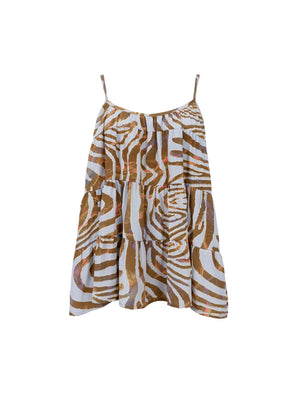 BCLUNA flare strap top - Blue Zebra