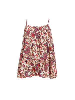 BCLUNA flare strap top - Vivid Rouge
