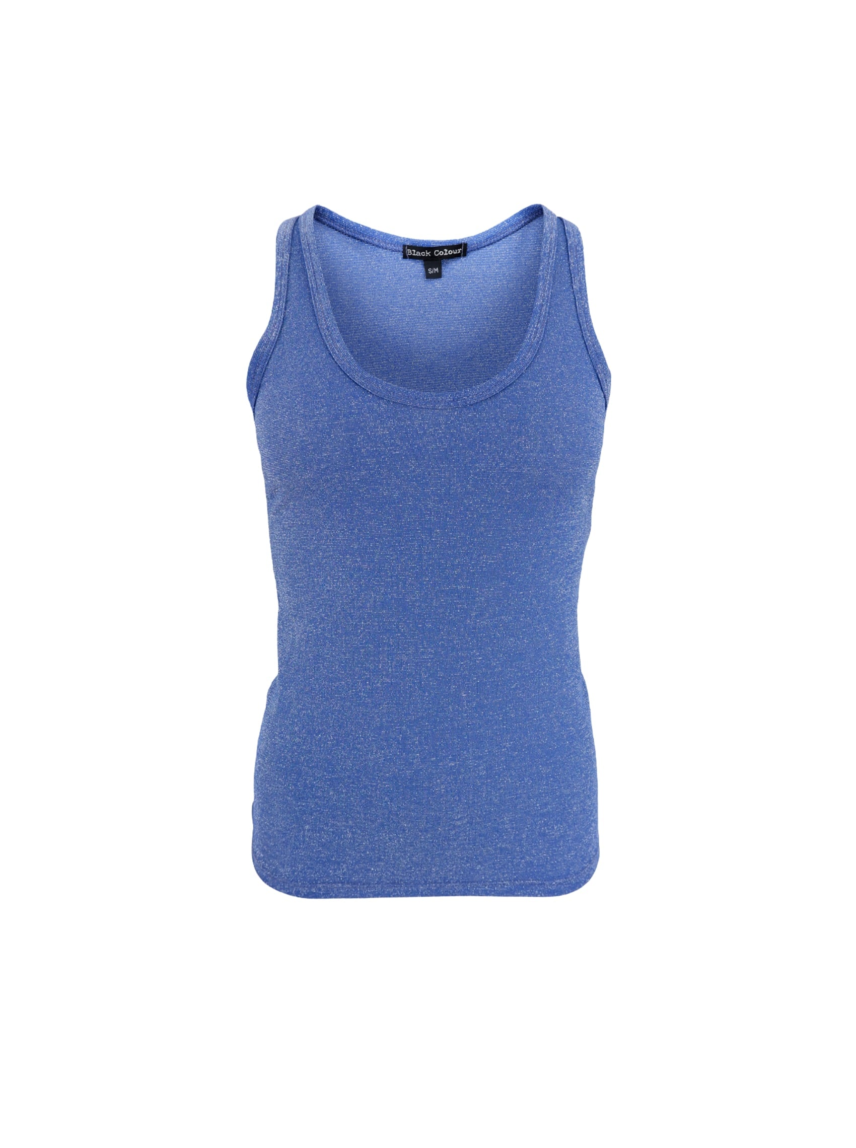 BCFAYE Lurex Top - Sky Blue - Black Colour