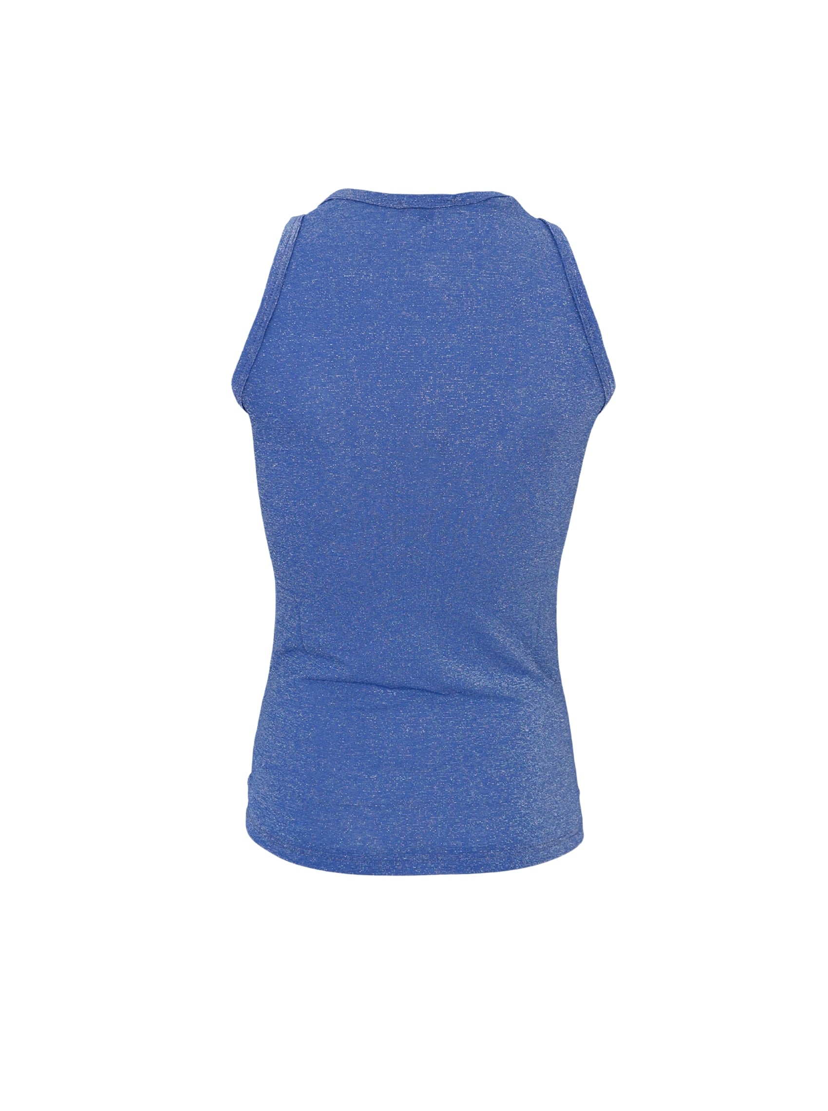 BCFAYE Lurex Top - Sky Blue - Black Colour