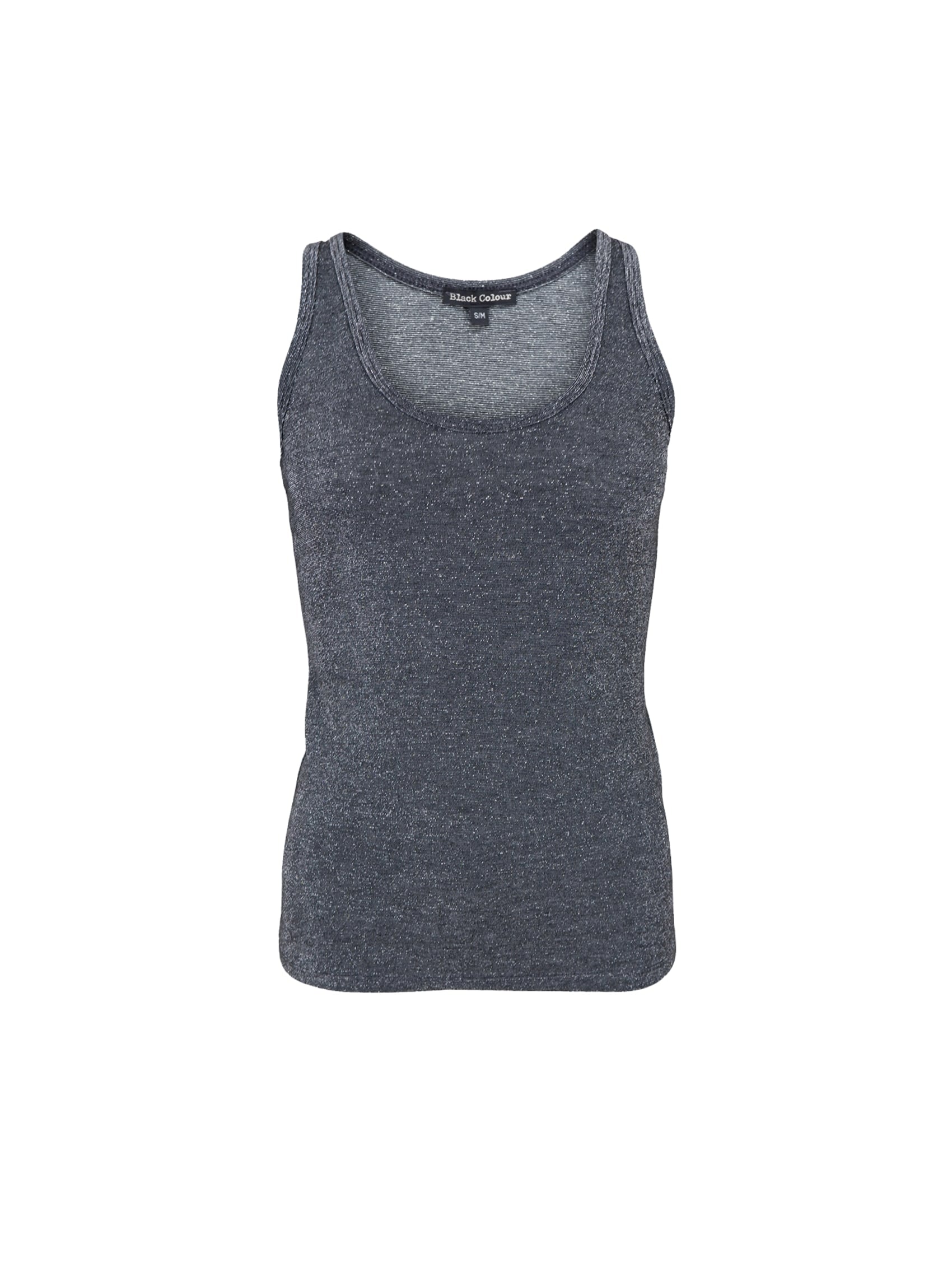 BCFAYE Lurex Top - Steel Grey - Black Colour