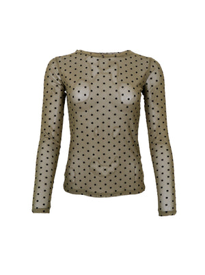 BCJENNIE dotted mesh blouse - Army