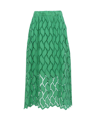 BCFREYA cut out lace skirt - Green
