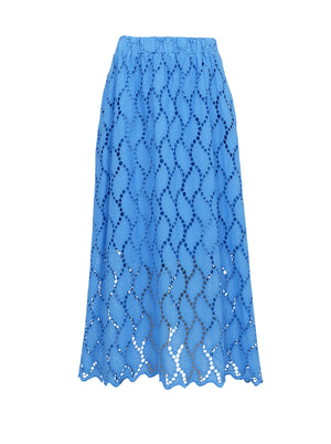 BCFREYA cut out lace skirt - Ocean Blue