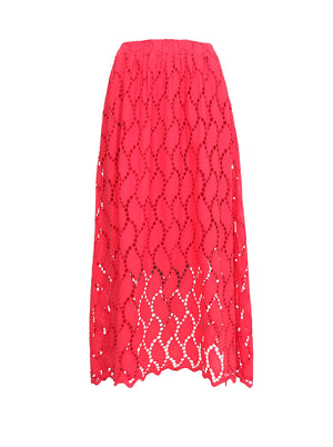 BCFREYA cut out lace skirt - Red