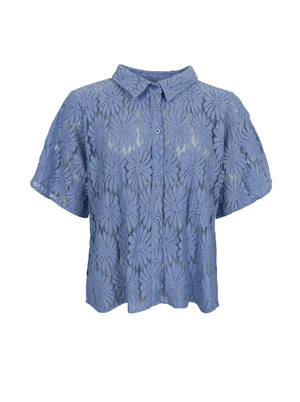 BCCOSMOS ss flower shirt - Lt. Blue