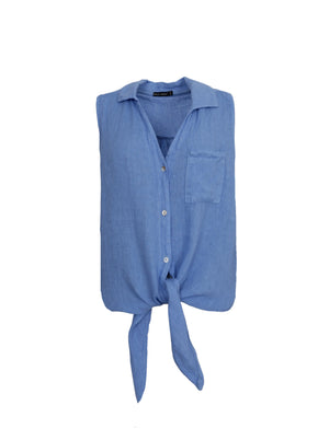 BCMELINA sleeveless tie shirt - Sky Blue