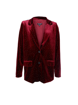 BCROYAL rhinestone blazer - Wine