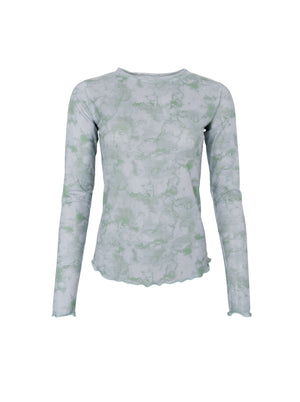 BCMARBLE rhinestone mesh blouse - Green