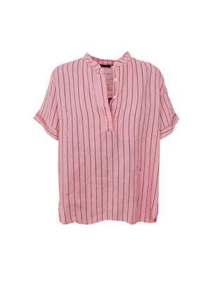 BCMELINA SS linen shirt - Rose Stripe