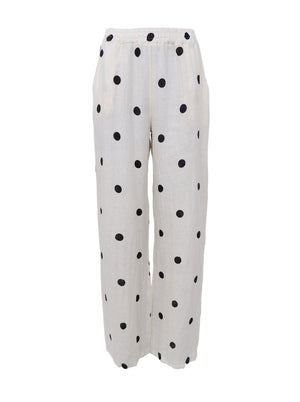 BCMELINA wide linen pant - Dot